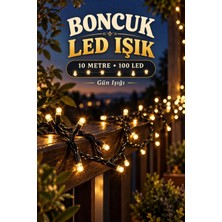 Ttt 10M 100 LED Boncuk Lamba Gün Işığı Siyah Kablo