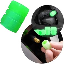 Aslanoğlu Store SN-21012 Yeşil Fosforlu Işık Saçan Lastik Sibop Kapak (Tekli)
