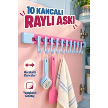 Ttt 10 Kancalı Raylı Mutfak ve Banyo Düzenleyici Askı