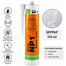 Np1 Arge Toptan Duşakabin Silikonu Şeffaf 310 ml Su Geçirmez Küf ve Mantar Oluşumuna Dayanıklı Esnek 1 Adet