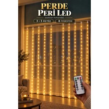 Ttt 8 Fonksiyonlu Peri Perde LED Uzaktan Kumandalı Günışığı Perde Peri LED (3 mt x 3 Mt)