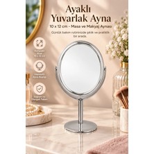 Ayaklı Yuvarlak Ayna 10 x 12 cm - Masa ve Makyaj Aynası