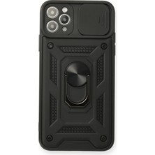 Aslanoğlu Store Apple Iphone 11 Pro Max Kılıf Pars Lens Yüzüklü Silikon - Siyah