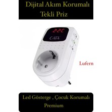 St. Morritz Premium Dijital Akım Korumalı Tekli Priz Tv Bilgisayar LED Göstergeli Ekran Çocuk 4000 Watt Güvenli