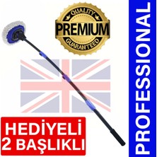 St. Morritz Mikrofiber Teleskopik Oto Araba Araç Yıkama Mopu 140CM Premium Oto Mobu Yıkama Fırçası