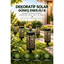 Dekoratif Solar Güneş Enerjili Bahçe Aydınlatması Yürüyüş Yolu Seti (6 Adet)