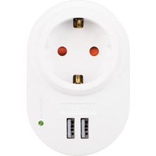 St. Morritz Tekli Akım Korumalı Priz 2'li USB Hızlı Şarj