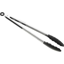 Biradlı Silikon Uçlu Maşa 33 Cm  Gri