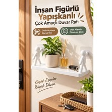 Insan Figürlü Yapışkanlı Çok Amaçlı Duvar Rafı