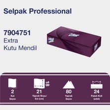 Selpak Professional Extra Kutu Mendil 80'li 2 Katlı 1920 Yaprak Beyaz Renkli Hijyenik Mendil