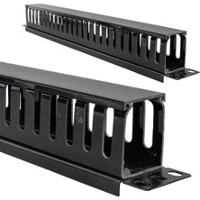 Aslanoğlu Store TD-L801-12 19’’ 1u Rack Kabin Yatay Kablo Düzenleyici Kapaklı Kanal Yandan Geçişli