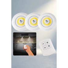 Aslanoğlu Store Kumandalı Spot LED Lamba Seti 3'lü Mutfak ve Banyo