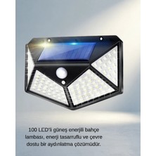 Aslanoğlu Store Güneş Enerjili Bahçe Lambası 100 LED Pır Sensörlü Su Geçirmez