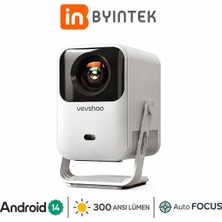 BYINTEK A15 Android 14 FullHD 1080P Destekli AutoFocus Wifi Bluetooth Akıllı Projeksiyon Cihazı