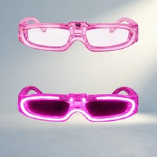 Aslanoğlu Store Eğlenceli Pembe LED Işıklı Gözlükler Gece Partileri Için