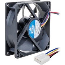 Aslanoğlu Store PM-5137 12V 80X80X25MM 8x8 12 Volt 4 Kablolu Soketli Dc Pc Fan