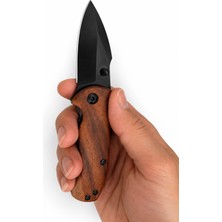 Eurasia Door Gül Ağacı Saplı Katlanır Siyah Mini Kamp Outdoor Çakısı