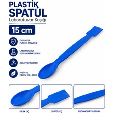 Labolist Spatül 15 cm Mavi - Plastik Spatula Laboratuvar Kaşığı