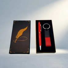 Aslanoğlu Store Şık Deri Anahtarlık ve Touchpen Kalem Seti