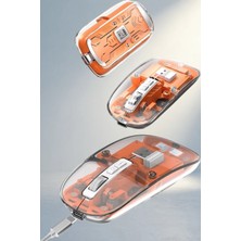 Aslanoğlu Store Ergonomik Bluetooth Kablosuz Mouse 2.4ghz Şeffaf Tasarım