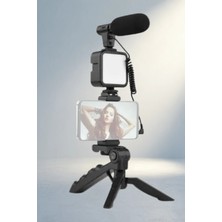 Aslanoğlu Store Kumandalı Mikrofonlu Tripod Telefon Tutucu ve LED Işık Seti