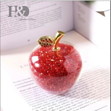 St. Morritz H&d Kırmızı Kristal Cam Elma Heykelcik Paperweight Rhinestones Ile Ev Dekor Noel Dekorasyon