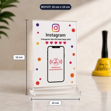 Aslanoğlu Store Nfc Akıllı Instagram Takip Kartı Pleksi Masaüstü Standı