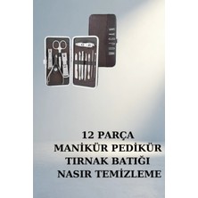 Aslanoğlu Store Kompakt Taşınabilir Manikür Seti 12 Parça Paslanmaz Çelik