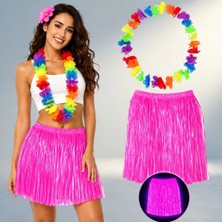 Aslanoğlu Store Rengarenk Hawaii Kolye ve Neon Pembe Aksesuar