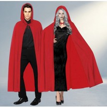 Aslanoğlu Store Kapşonlu Kırmızı Pelerin Uzunlukta