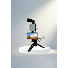 Aslanoğlu Store Kumandalı Mikrofonlu Tripod Telefon Tutucu LED Işık Seti