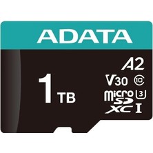 Adata Premıer Pro Uhs-I U3 CLASS10 V30 100/85MB/S Mıcro Sdxc (Adaptörlü) 1tb Hafıza Kartı