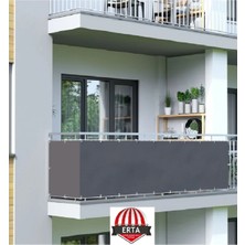St. Morritz 9 Metre x 100 cm Gri Renk Polyester Balkon Demiri Brandası Su Geçirmez 1.sınıf 650G