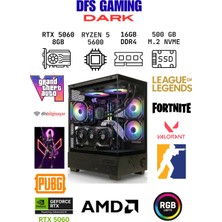 DFS Bilgisayar Dfs Gaming Dark Ryzen 5 5600-A520M-RTX 5060-16GB RAM-512GB M.2 Ssd-Oyuncu Bilgisayarı