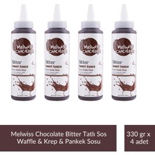 Melwiss Chocolate Bitter Tatlı Sos 330 G - Waffle & Krep & Pankek Sosu x 4 Adet