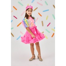 Le Mabelle Çok Renkli  Pul Payetli Kısa Kollu Kız Çocuk Crop