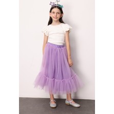 Le Mabelle Lila  Kız Çocuk Uzun Tül Etek - Mindy
