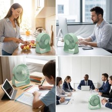 Emt Pazarlama® 3 Kademeli Masaüstü Fan – Duvara Asılıp Sabitlenebilen Standlı Kaydırmaz Pedli Mini Fan ZB112