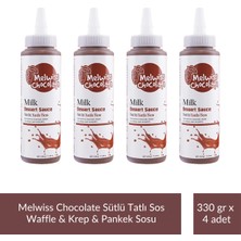 Melwiss Chocolate Sütlü Tatlı Sos 330 Gr- Waffle & Krep & Pankek Sosu x 4 Adet