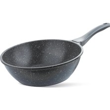 St. Morritz Granit Döküm 28 cm Wok Tava Gri