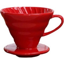 Porselen V60 Demleme Fincanı Kırmızı