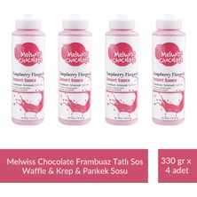 Melwiss Chocolate Frambuaz Aromalı Tatlı Sos 330 G - Waffle & Krep & Pankek Sosu x 4 Adet