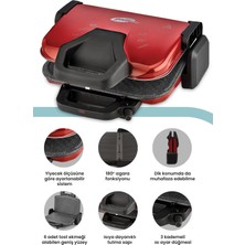 St. Morritz Grante 1800 Watt Granit Çıkarılabilir Plakalı 5 Kademe Isı Ayarlı Tost ve Izgara Makinesi GM7448K