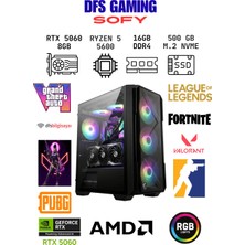 DFS Bilgisayar Dfs Gaming Sofy Ryzen 5 5600-A520M-RTX 5060-16GB RAM-512GB M.2 Ssd-Oyuncu Bilgisayarı