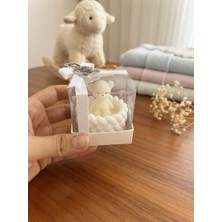 Luneva Aksesuar 20'li Paket Pleksi Isimlikli Kişiye Özel Taş Tozu Mumluk Ayıcık Mum Bebek Hediyeliği