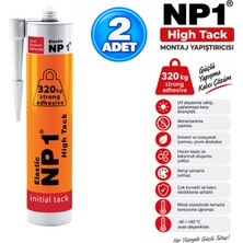 Np1 Arge Toptan High Tack Beyaz Güçlü Silikon Korniş Dış Cephe Montaj Yapıştırıcı 320 kg Suya Dayanıklı Tüp ile Hızlı Montaj 290 ml 2 Adet