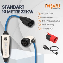Nrgkick 22KW 32A Taşınabilir Şarj Istasyonu (Standart Set 10M Ev Prizli Schuko Uyumlu Monofaze Trifaze Wifi+Bluetooth Ac Mobil Wallbox)