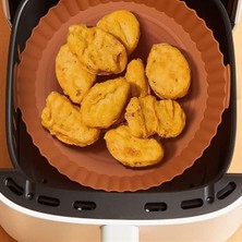 Store Renkli Isıya Dayanıklı Yıkanılabilir Silikon Fırın ve Airfryer Yuvarlak Model Pişirme Matı 20 cm