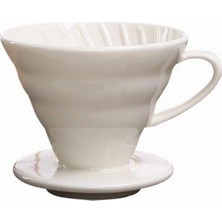 Porselen V60 Demleme Fincanı Beyaz