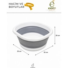 Evonita 3’lü Katlanabilir Çamaşır Leğeni Seti Çok Amaçlı Silikon Katlanır Leğen Yer Tasarruflu Banyo Temizlik Seti
